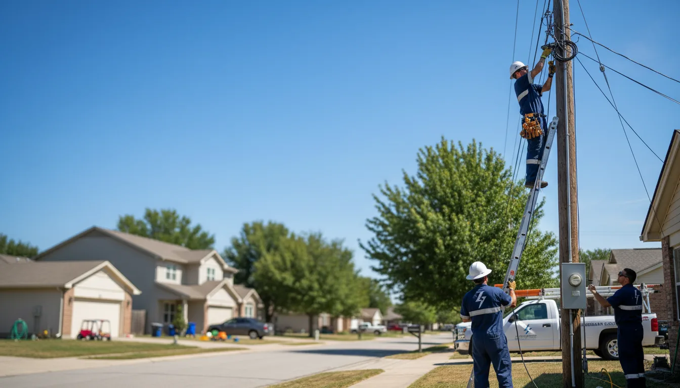 Residential electrician providing installation services in Gans, OK